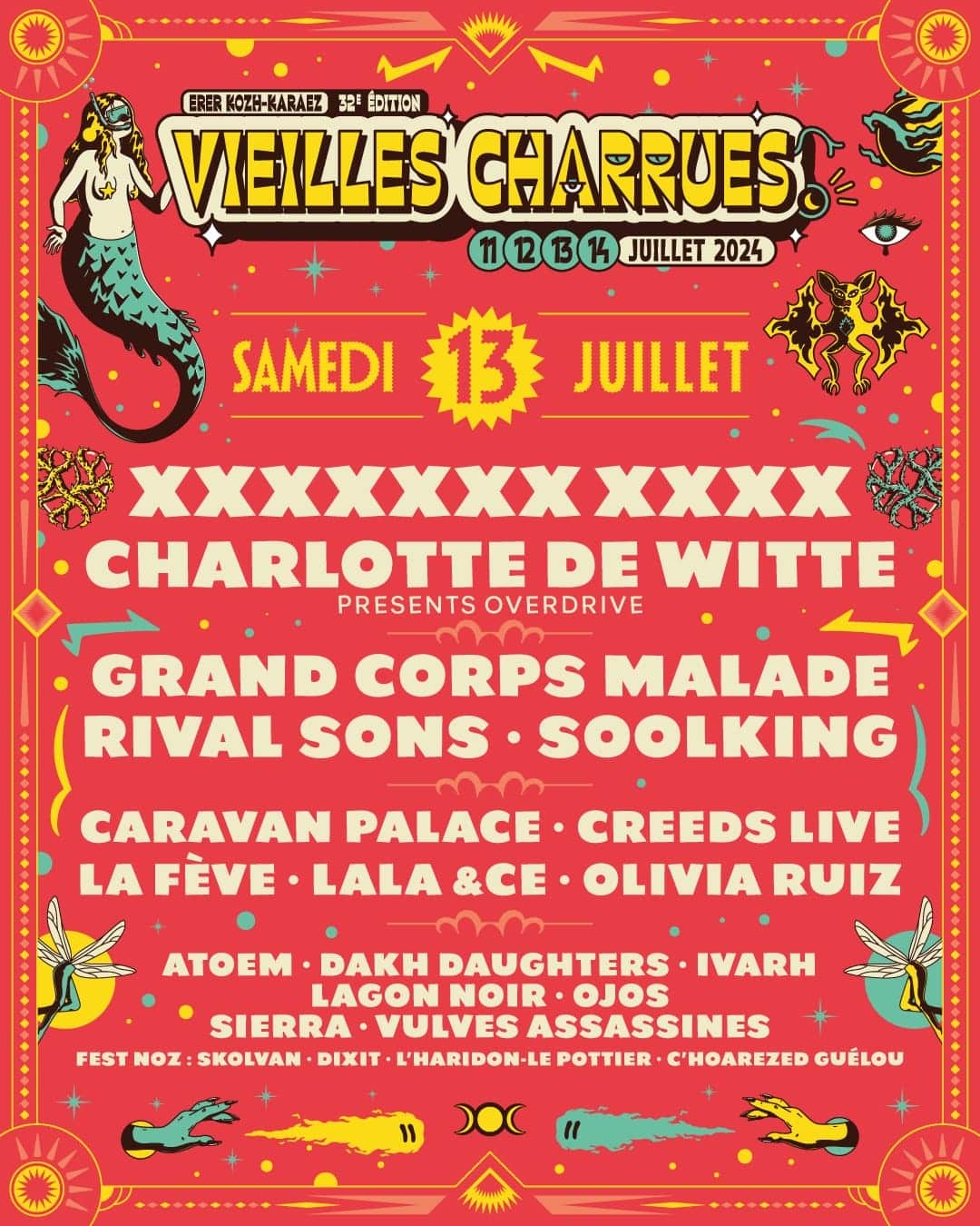 Le Festival Des Vieilles Charrues, 11 Au 14 Juillet 2024 à Carhaix