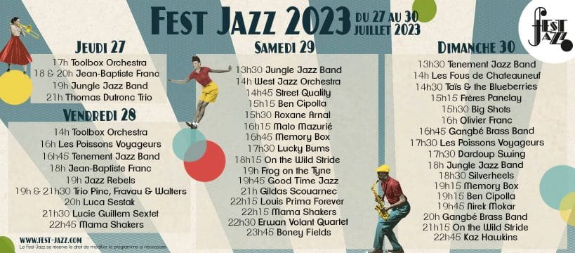 Le Fest jazz, 25 au 28 juillet 2024 à Châteauneuf-du-Faou (29)