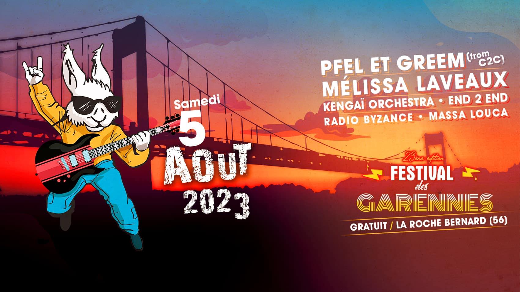 Festival des Garennes, 5 août 2023 à La Roche-Bernard (56)