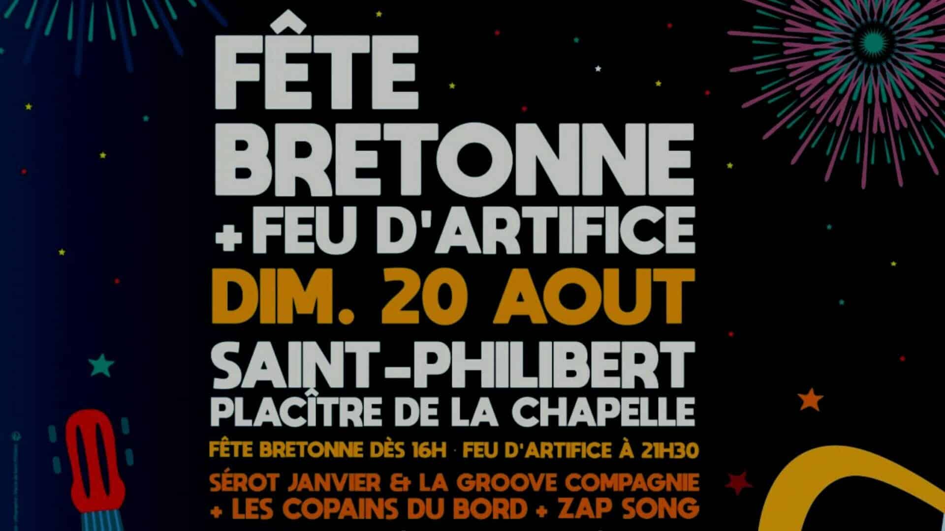 Fête bretonne et feu d’artifice, dimanche 20 août 2023 à Saint-Philibert (56)